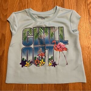 Piper Kids' Light Blue Flamingo Graphic Tee